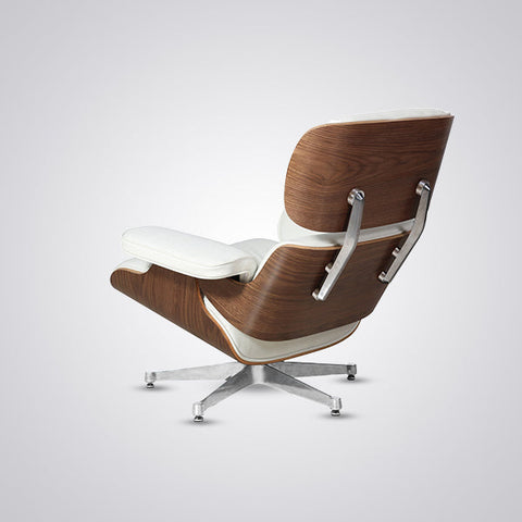 Charles Eames Mid-Century Lounge Chair & Ottoman - Walnut Wood | Chocolate Brown