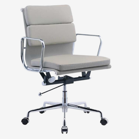 Magical Comfort Eames Soft Pad Office Chair EA 217 - Low Back Seat | Tan Brown Leather