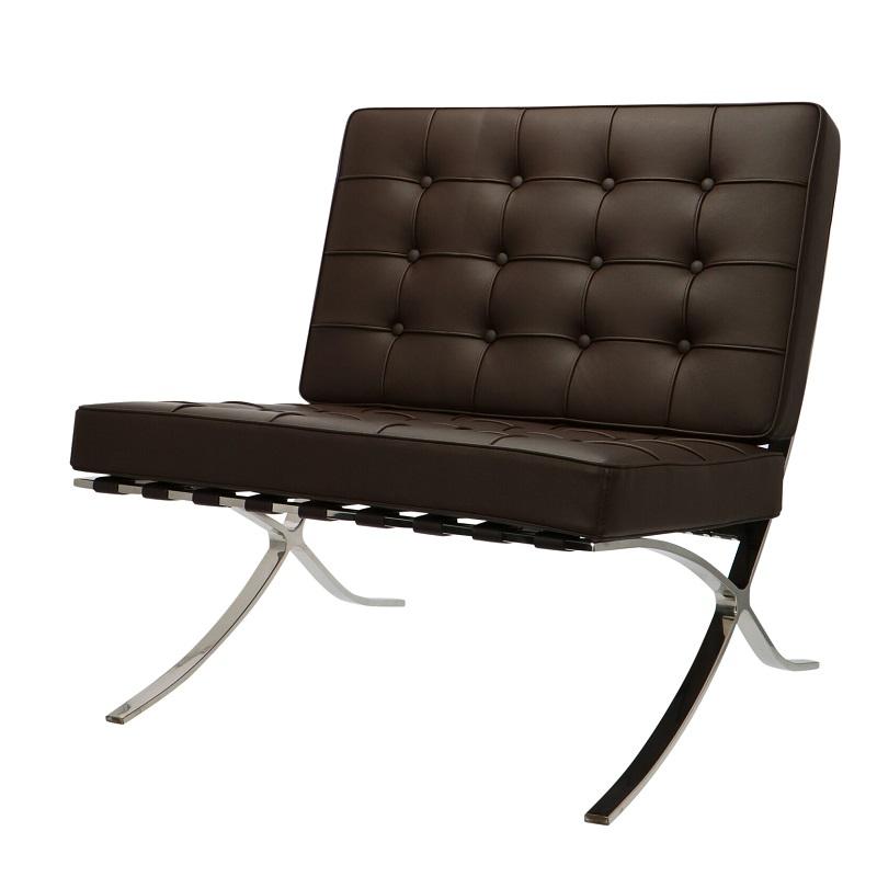 Italian Aniline Dark Grey Barcelona Chair