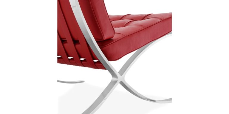 Mies Barcelona Pavilion Chair with Footrest - White Elegance