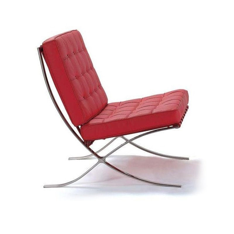 Mies Barcelona Pavilion Chair with Footrest | Tan Brown