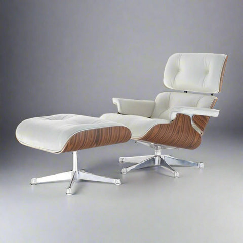 Charles Eames Iconic Lounge Chair & Ottoman - Rose Wood | White - Premium Lounge Chairs from Interior Furnishes - Just $675! Shop now at Interior Furnishes