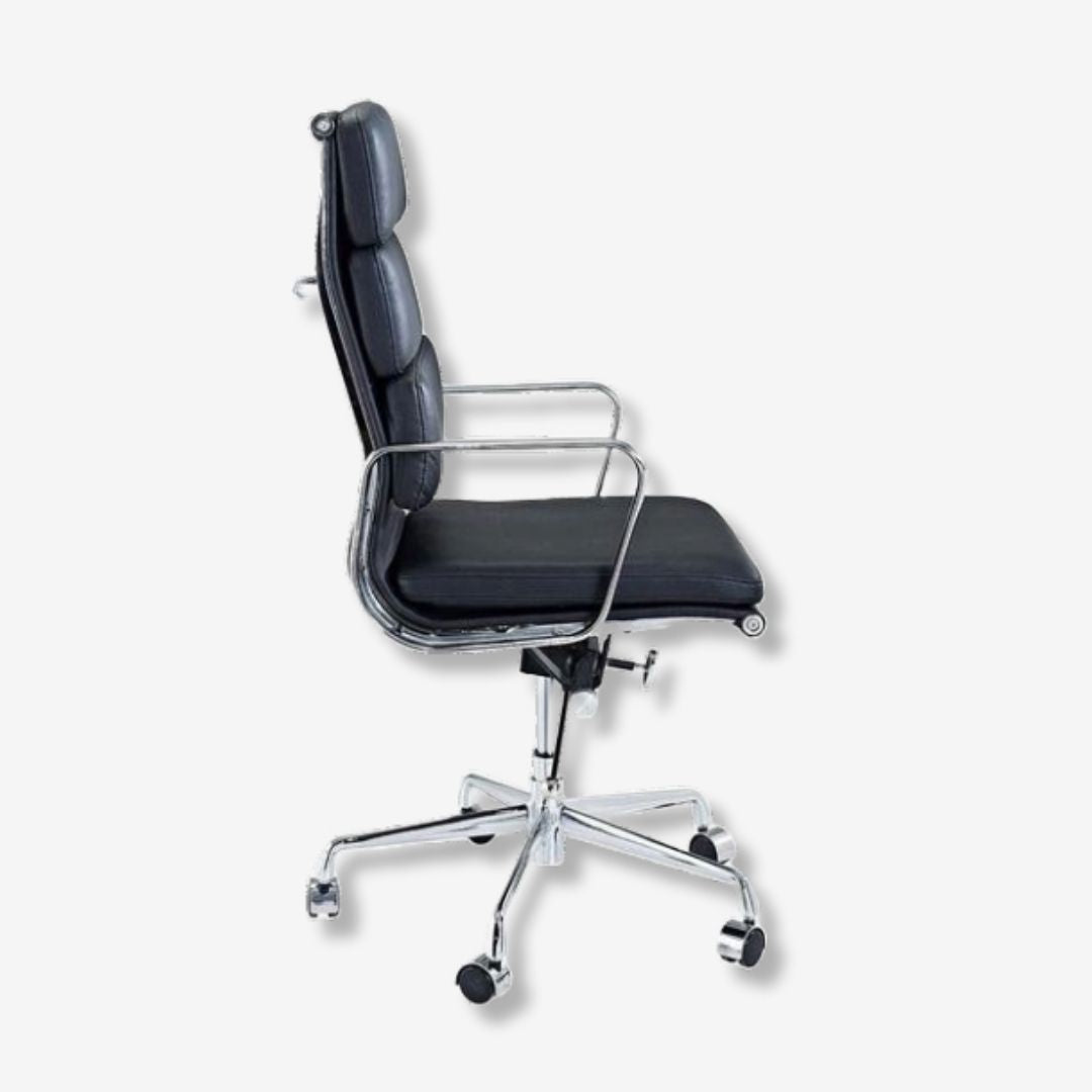 Eames Ergonomic Soft Pad Office Chair EA 219 - High Back Support | Tan Brown Leather