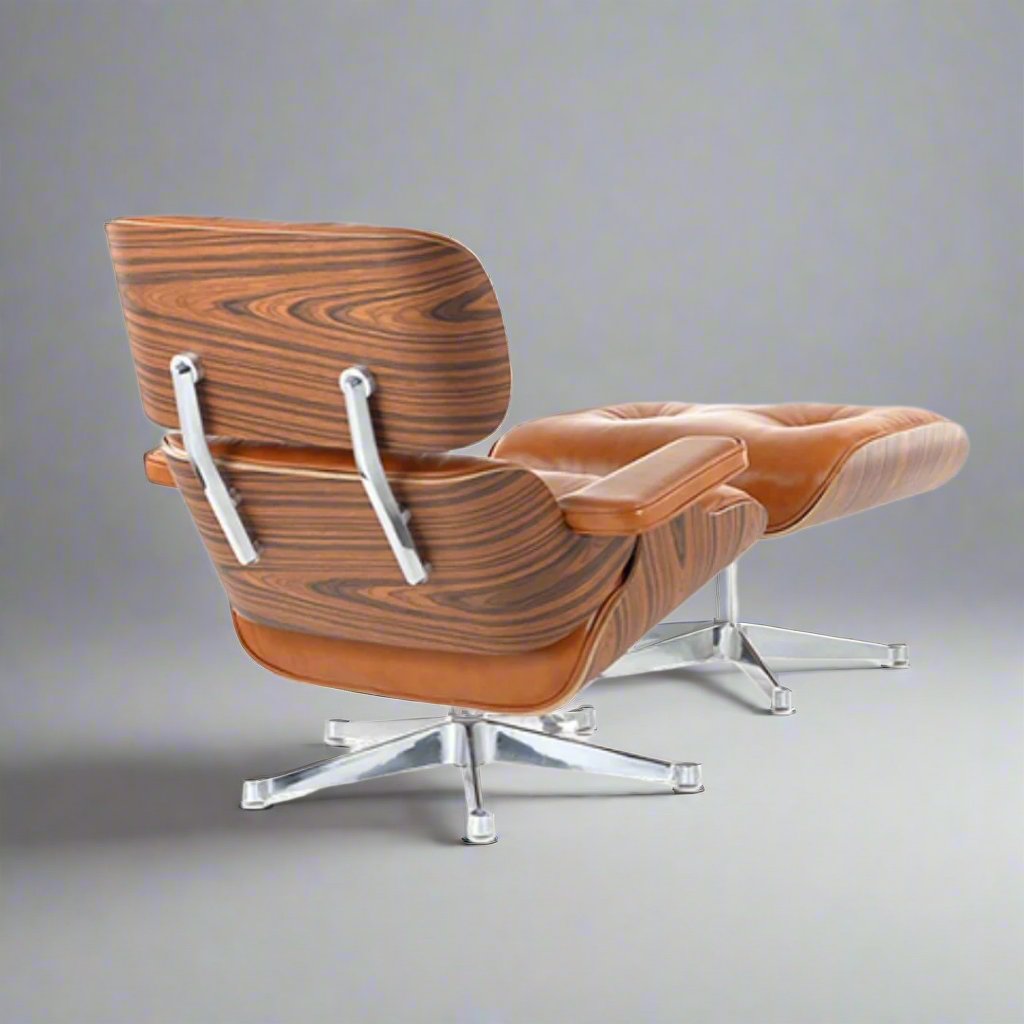 Charles Eames Iconic Lounge Chair & Ottoman - Rose Wood | White