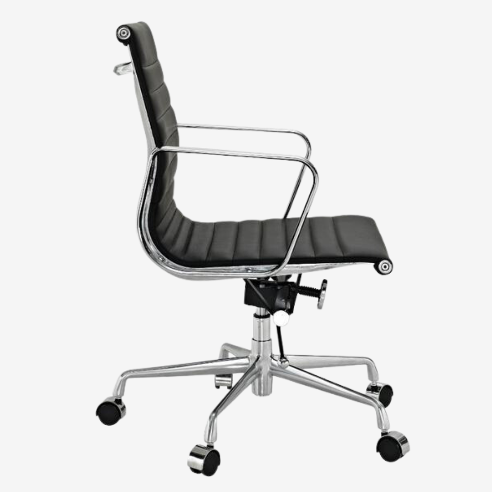 Eames Thin Pad Office Chair EA 117 - Comfortable Low Back | White Leather