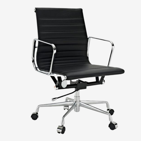 Eames Thin Pad Office Chair EA 117 - Comfortable Low Back | White Leather