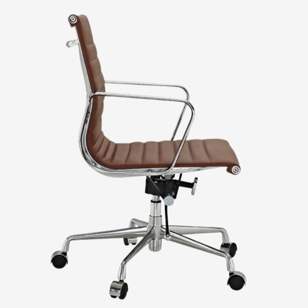 Eames Thin Pad Office Chair EA 117 - Comfortable Low Back | White Leather
