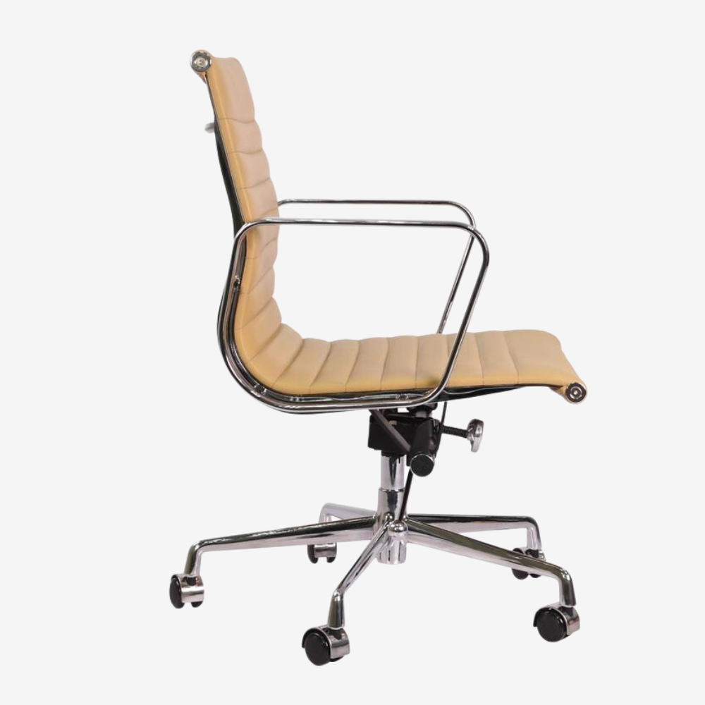 Eames Thin Pad Office Chair EA 117 - Comfortable Low Back | White Leather