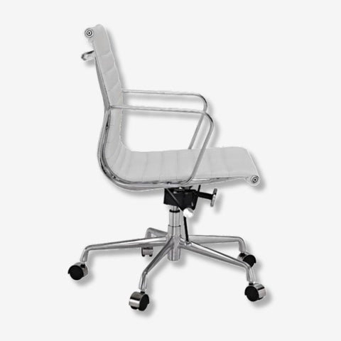 Eames Thin Pad Office Chair EA 117 - Comfortable Low Back | White Leather