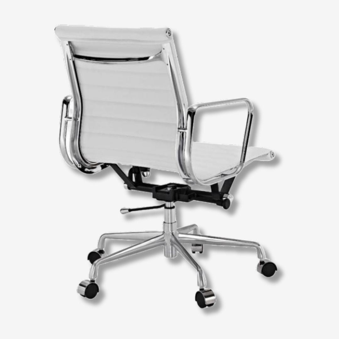 Eames Thin Pad Office Chair EA 117 - Comfortable Low Back | White Leather
