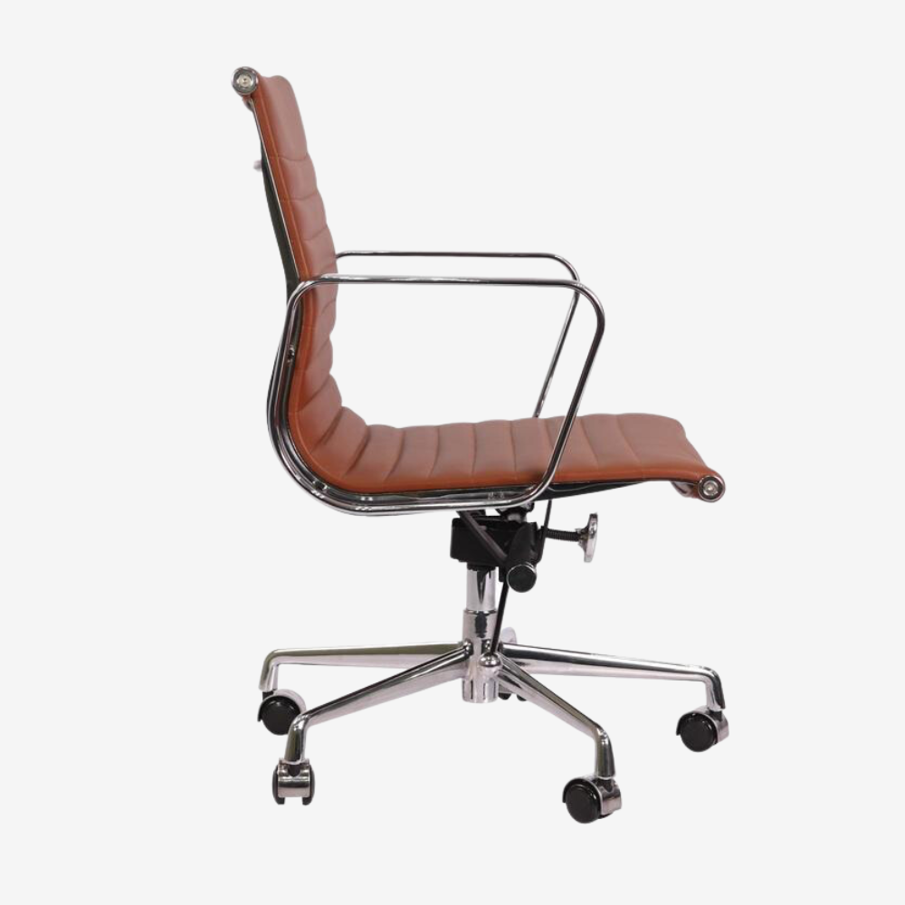 Eames Thin Pad Office Chair EA 117 - Comfortable Low Back | White Leather