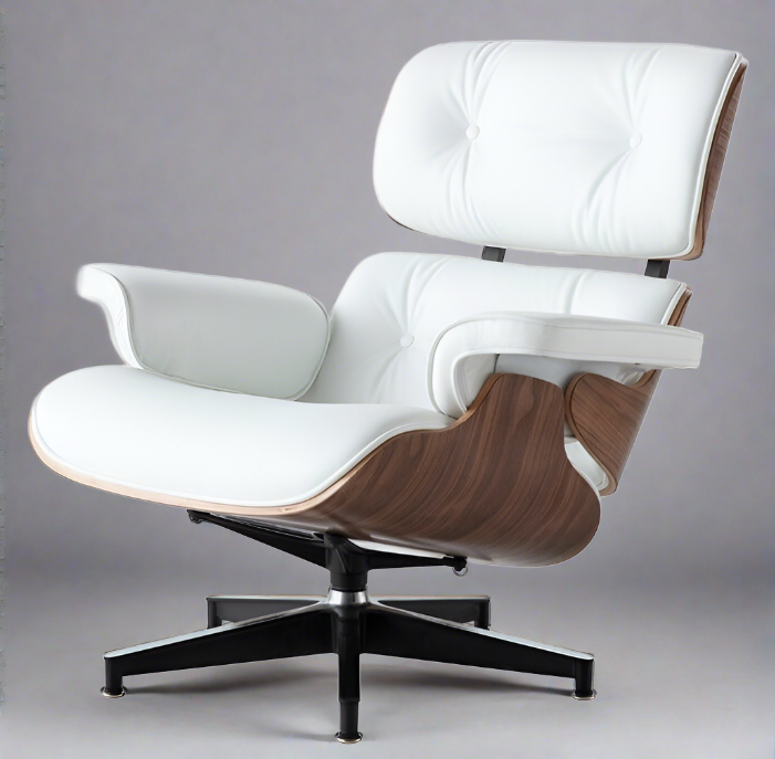 Charles Eames Mid-Century Lounge Chair & Ottoman - Walnut Wood | Chocolate Brown