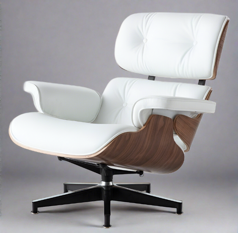 Charles Eames Mid-Century Lounge Chair & Ottoman - Walnut Wood | Chocolate Brown