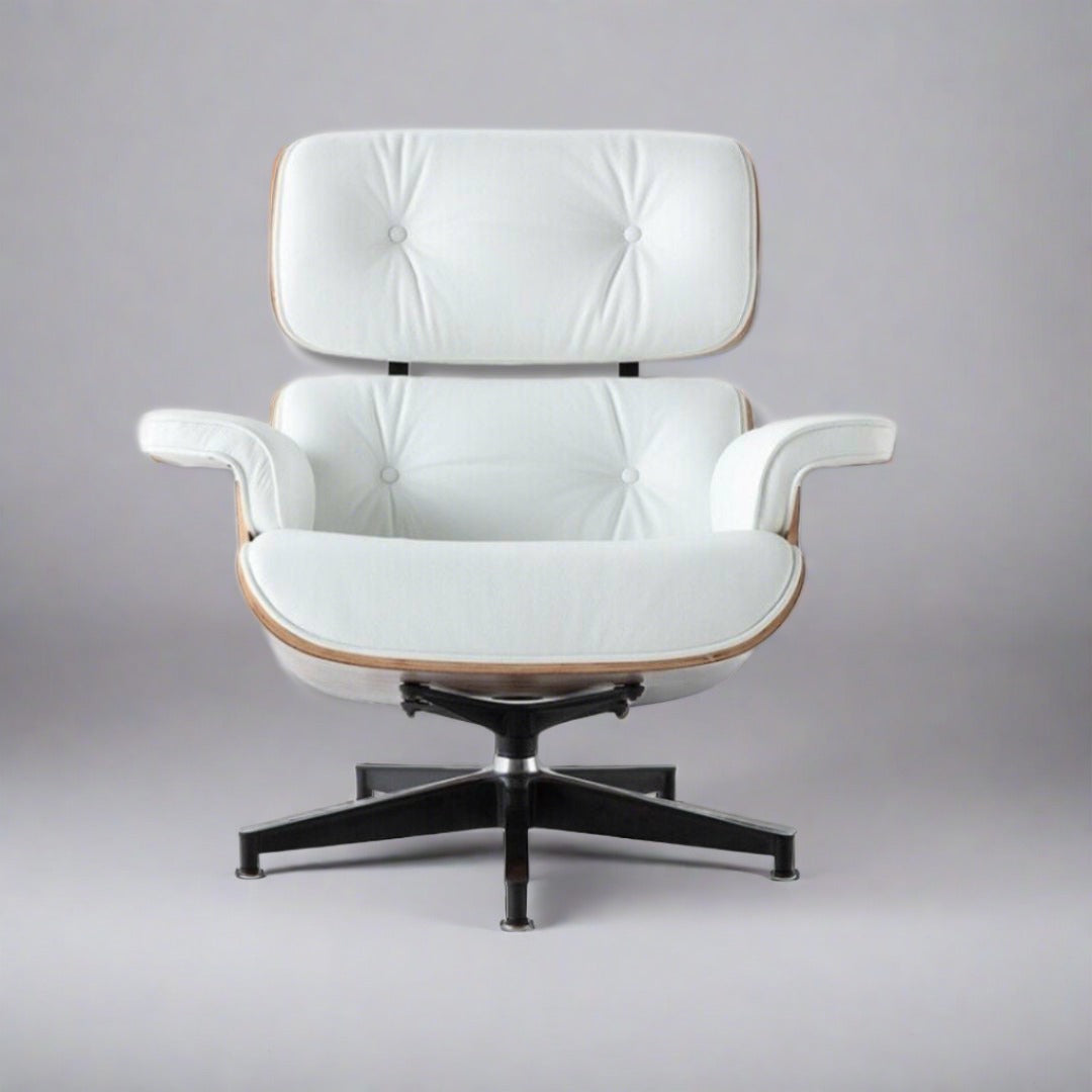 Charles Eames Mid-Century Lounge Chair & Ottoman - Walnut Wood | Chocolate Brown