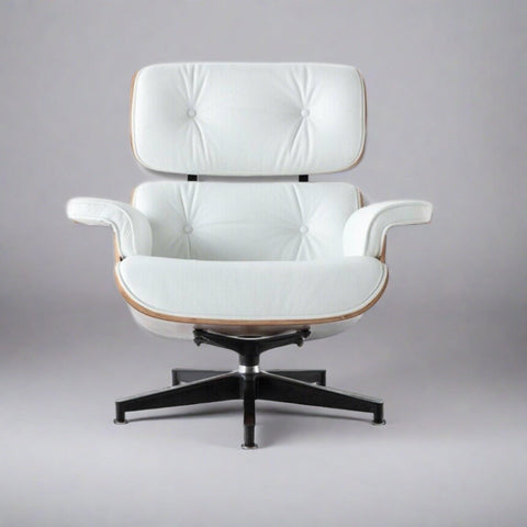 Charles Eames Mid-Century Lounge Chair & Ottoman - Walnut Wood | Chocolate Brown