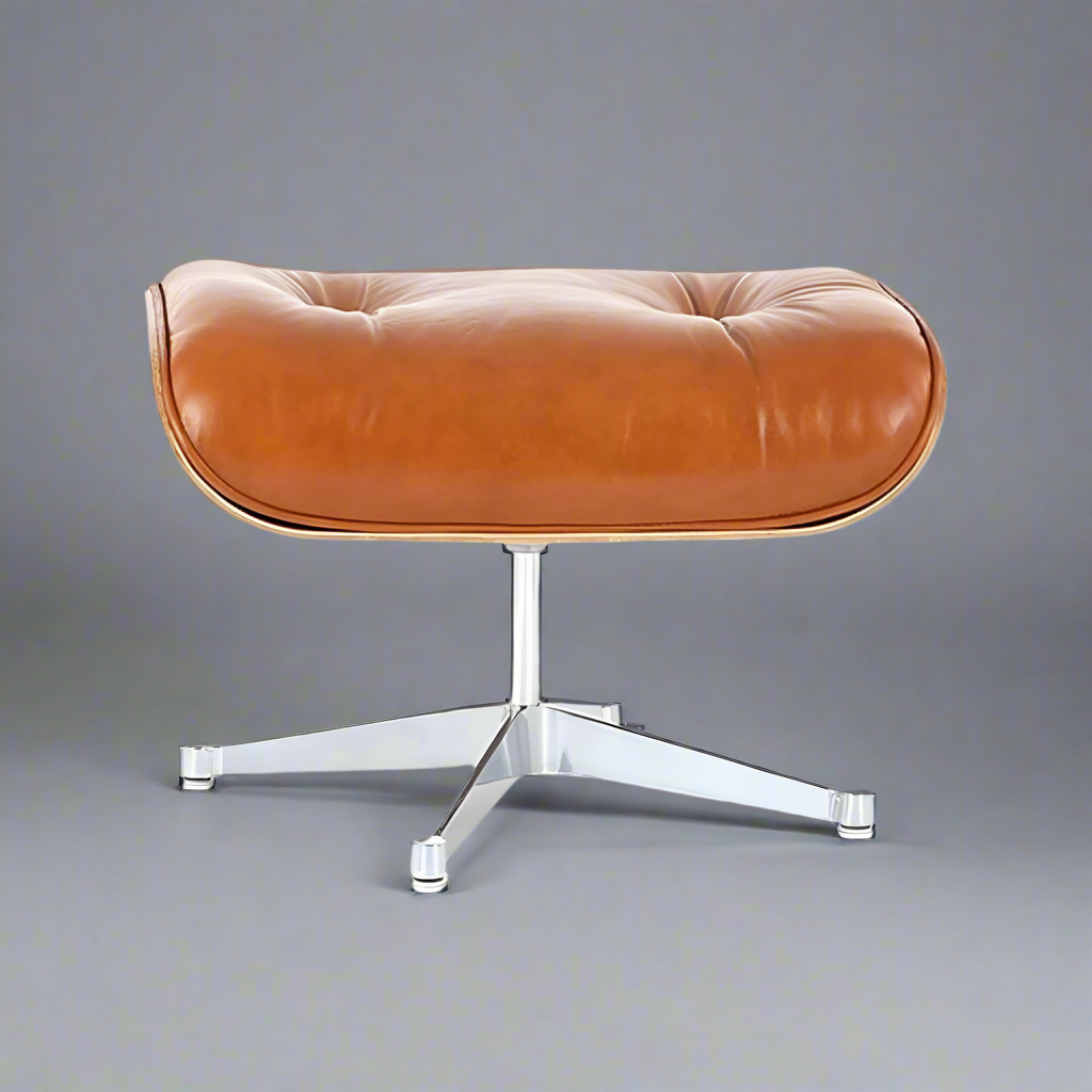 Charles Eames Mid-Century Lounge Chair & Ottoman - Walnut Wood | Tan Brown - Interior Furnishes