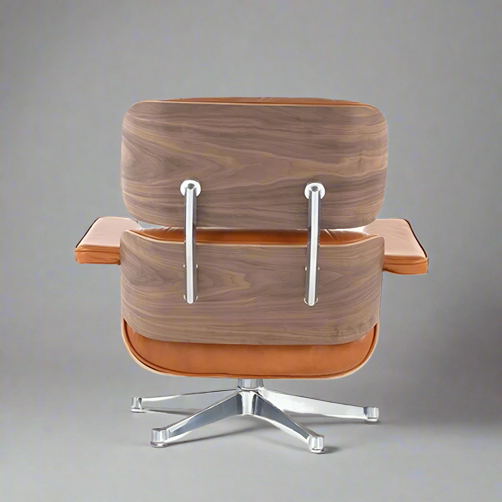 Charles Eames Mid-Century Lounge Chair & Ottoman - Walnut Wood | Chocolate Brown