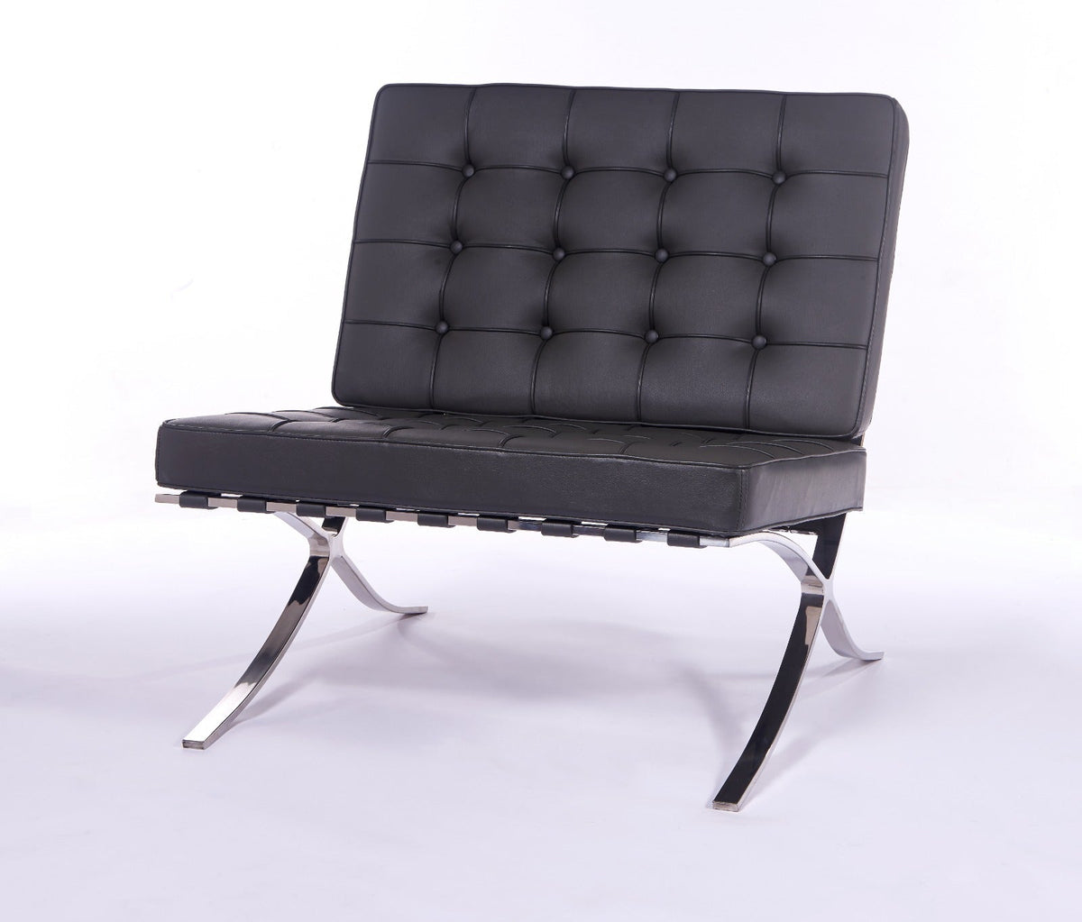 Italian Aniline Dark Grey Barcelona Chair