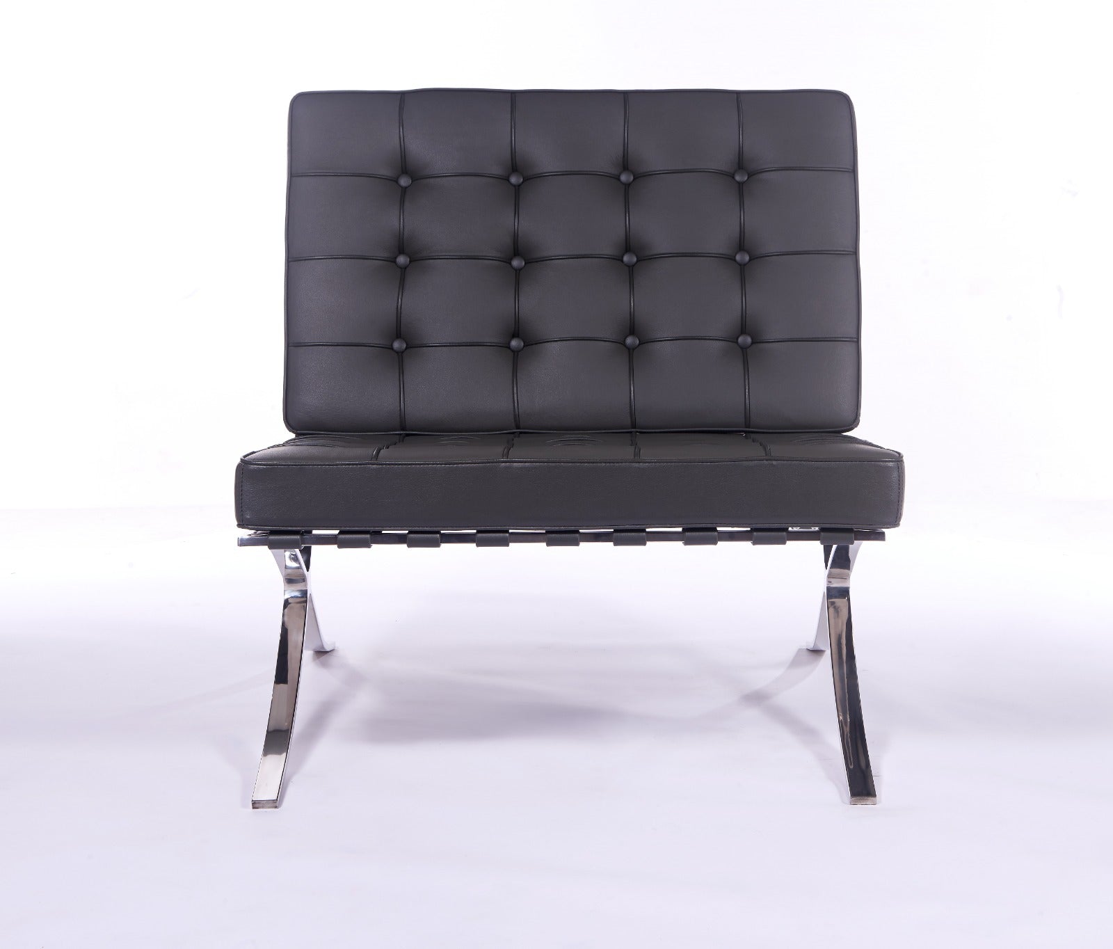 Mies Barcelona Pavilion Chair - Premium Italian Leather | Dark Grey