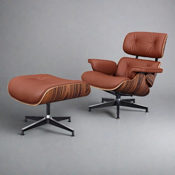 Charles Eames Iconic Lounge Chair & Ottoman - Rose Wood |  Chocolate Brown