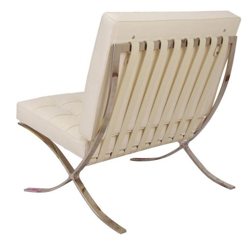 Mies Barcelona Pavilion Chair - Premium Italian Leather | Cream