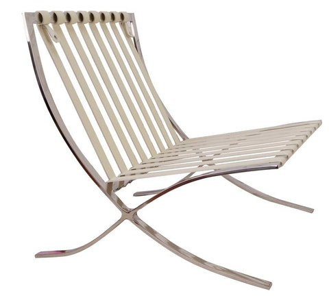Mies Barcelona Pavilion Chair - Premium Italian Leather | Cream