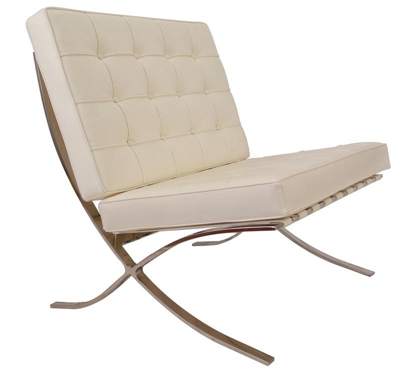 Italian Aniline Dark Grey Barcelona Chair