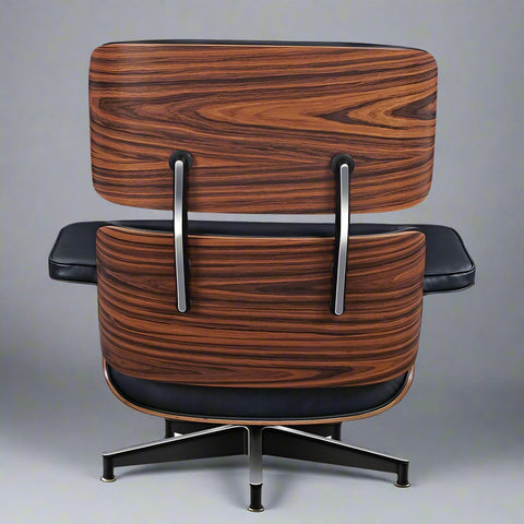 Eames Style XL Version Lounge Chair and Ottoman - Rosewood | Black Leather