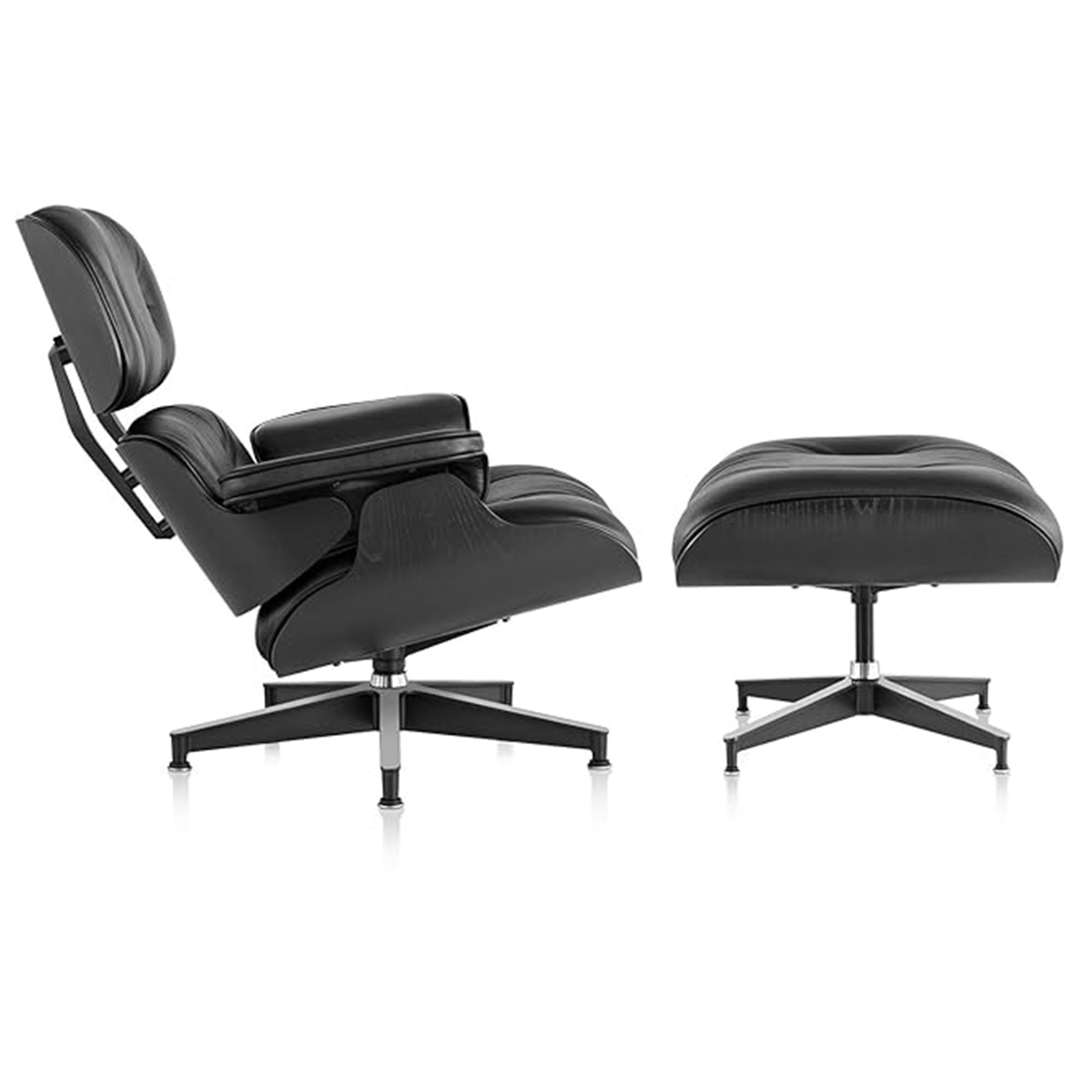Iconic Design Charles Eames Lounge Chair & Ottoman – Ebony Ash Wood Itealian Leather
