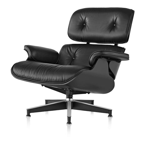 Iconic Design Charles Eames Lounge Chair & Ottoman – Ebony Ash Wood Itealian Leather