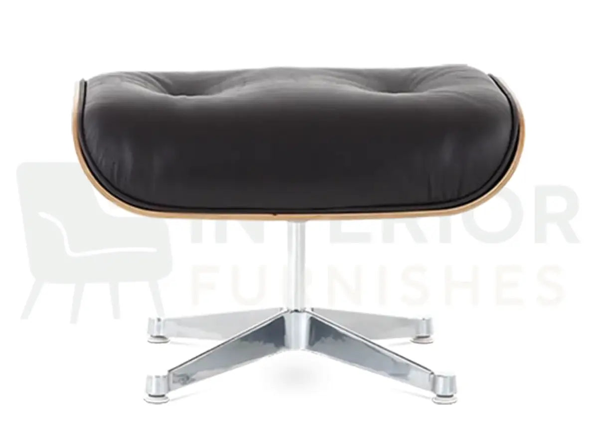 Crafted to become the focal point of any luxury interior, this walnut wood Eames lounge chair replica features chocolate brown leather, a chrome base and UK, EU & USA delivery from Interior Furnishes starting at £799.