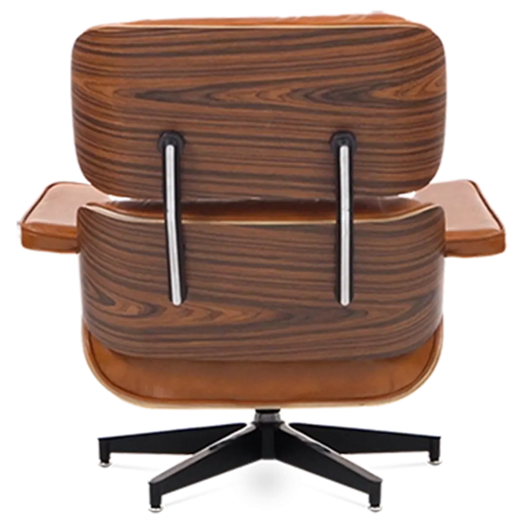 Iconic Design Charles Eames Lounge Chair & Ottoman – Rose Wood  Tan Brown