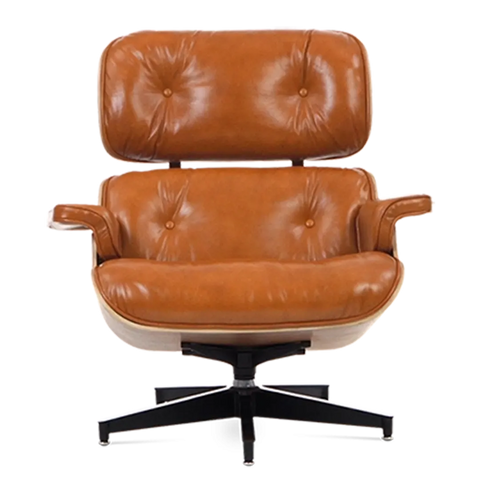 Iconic Design Charles Eames Lounge Chair & Ottoman – Rose Wood  Tan Brown