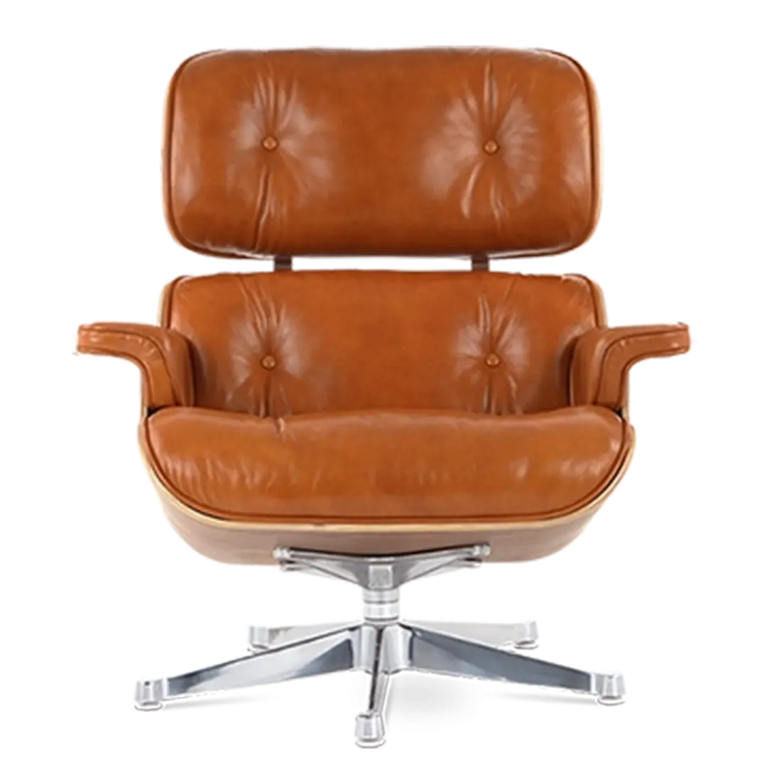 Iconic Design Charles Eames Lounge Chair & Ottoman – Rose Wood  Tan Brown
