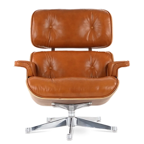 Iconic Design Charles Eames Lounge Chair & Ottoman – Rose Wood  Tan Brown