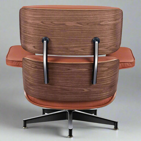 Charles Eames Mid-Century Lounge Chair & Ottoman - Walnut Wood | Chocolate Brown