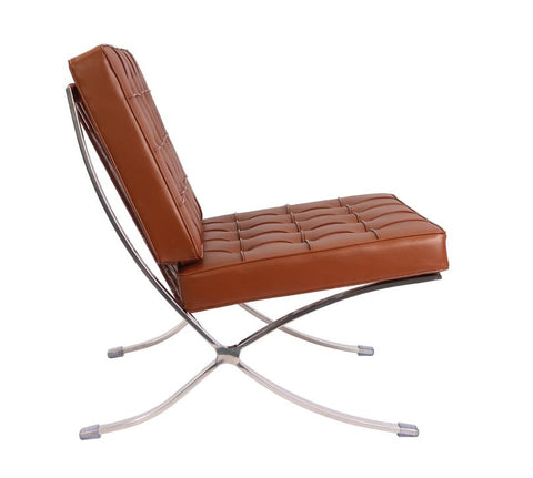 Mies Barcelona Pavilion Chair - Premium Italian Leather | Dark Grey