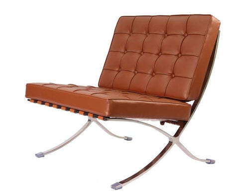 Premium Barcelona Chair - Italian Leather |  Interior Furnishes | Red - Premium Barcelona Chairs from Interior Furnishes - Just $425.00! Shop now at Interior Furnishes